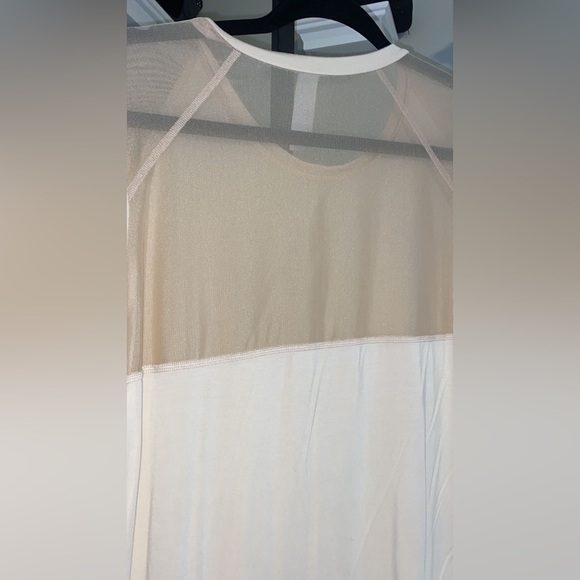 IB Cream Blouse With Mesh Long Sleeve - Picture 6 of 6